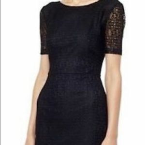 Reiss Ainsley Black Lace Dress with Bow Detail